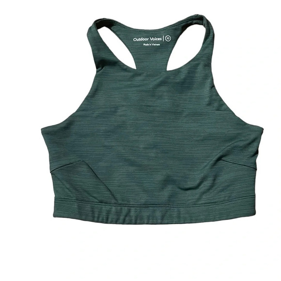 Outdoor Voices Evergreen Move Free/ Tech Sweat Crop Top, Size Xs - Picture 2 of 5